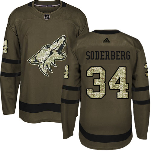 Adidas Coyotes #34 Carl Soderberg Green Salute to Service Stitched NHL Jersey